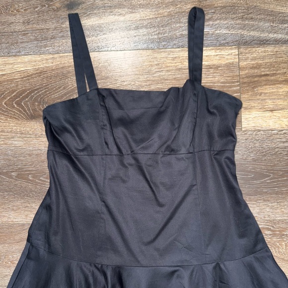 Lauren Ralph Lauren Black Cocktail Dress Fit & Flare Sleeveless Square Neck 14 - Picture 3 of 10